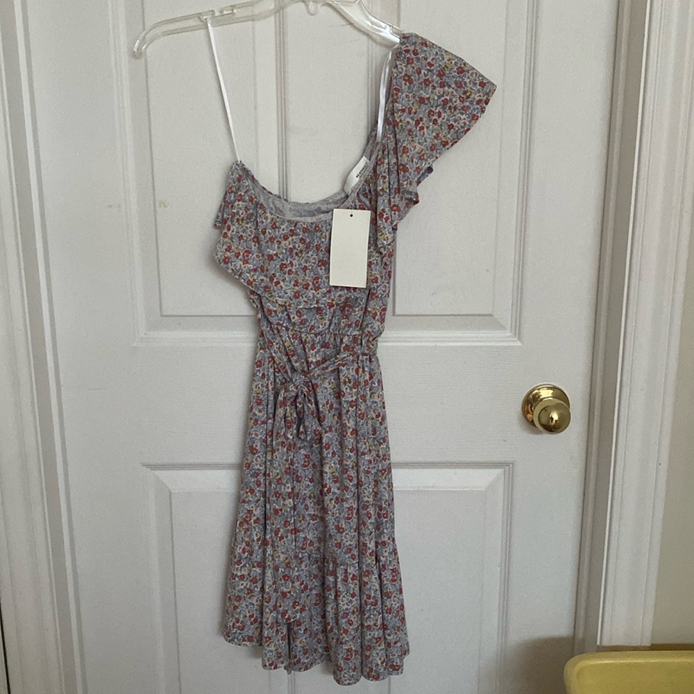 Heatherly One Shoulder Ruffle Dress (M)